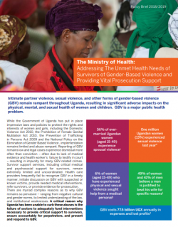 Ministry of Health Sector Policy Brief