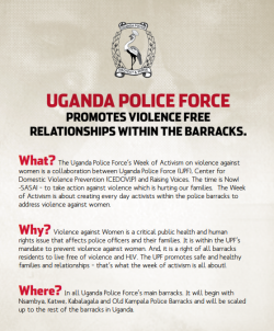 Uganda Police Force Promotes Violence Free Relationships within the Barracks