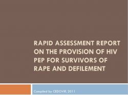 Survey Findings About PEP Services for GBV Survivors