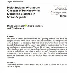Help-Seeking Within the Context of Patriarchy for Domestic Violence in Urban Uganda