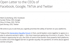 Open Letter to the CEOs of Facebook, Google, TikTok and Twitter