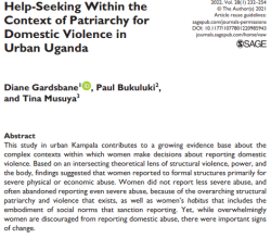 Help Seeking within the context of patriarchy in Urban Uganda