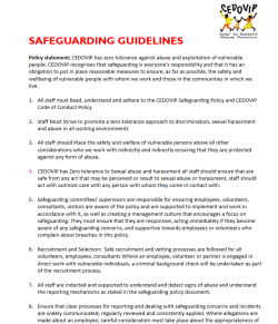 Safeguarding Principles