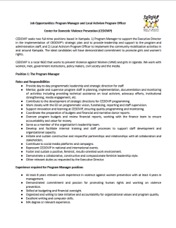 Program Manager and Local Activism Program Officer