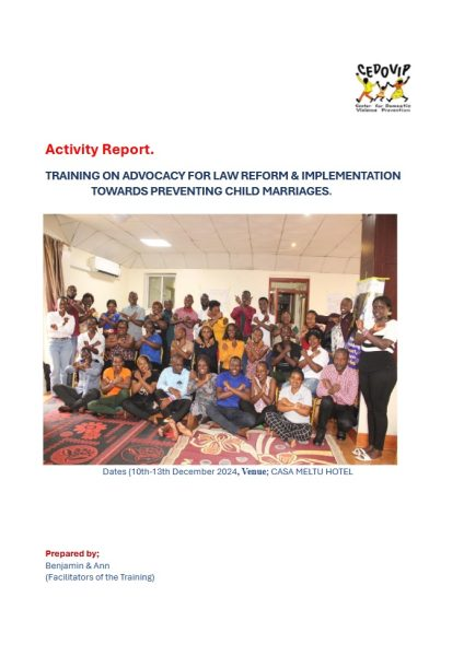 Activity Report on Advocacy for Law Reform and Implementation 13th Dec 2024