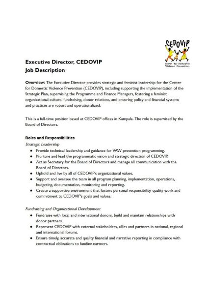 Executive Director, CEDOVIP